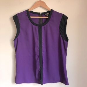 3/$30💚Nass Woman purple and black sleeveless blouse shirt top size medium